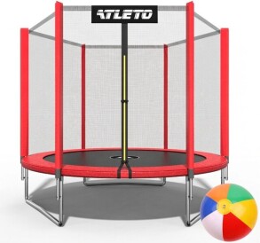 Батут дитячий з сіткою 183 см Atleto червоний