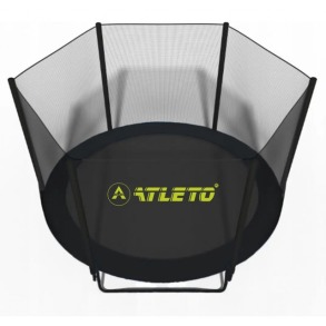 Батут з сіткою та драбинкою 252 см Atleto Black. Фото 3