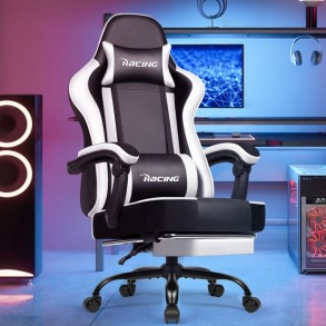 Крісло офісне з підставкою для ніг Bonro B-059 біле