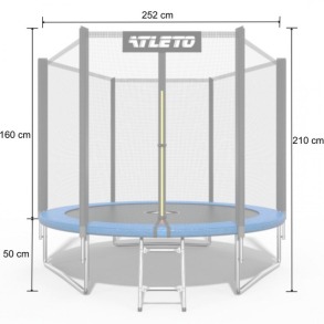 Батут дитячий з сіткою та драбинкою 252 см Atleto. Фото 16