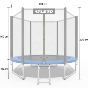 Батут дитячий з сіткою та драбинкою 183 см Atleto. Фото 5