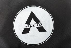 Батут Atleto 465 см з подвійними ногами з сіткою червоний (3 місця). Фото 10