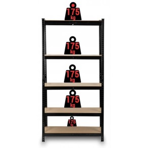 Стелаж металевий 3 секції 15 полиць Siker чорний 180x90x40. Фото 5