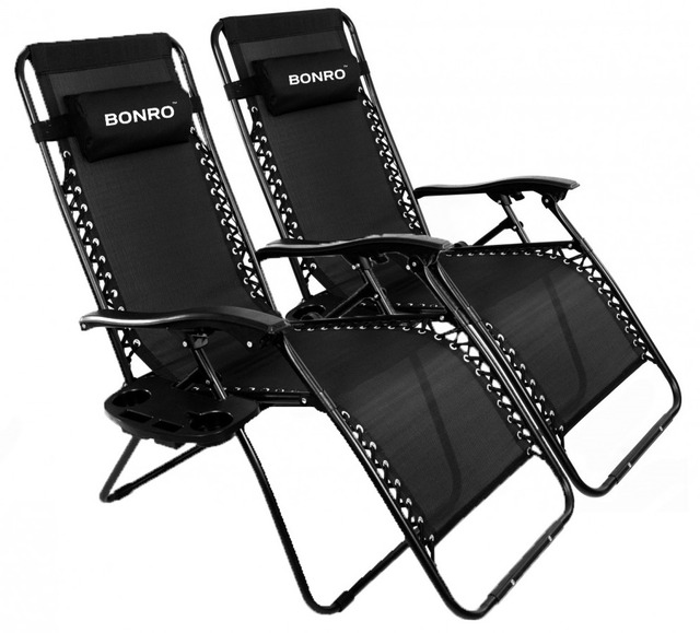 Шезлонги комплект 2шт Bonro SP-167A чорний