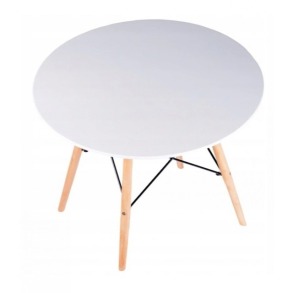 Стіл обідній круглий Bonro В-957-600 + 2 білих крісла В-173 FULL KD. Фото 8