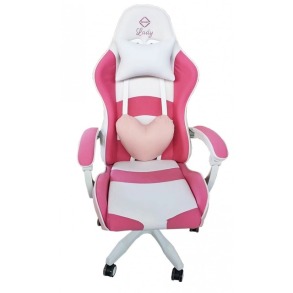 Крісло геймерське Bonro Lady 807 рожево-біле. Фото 2