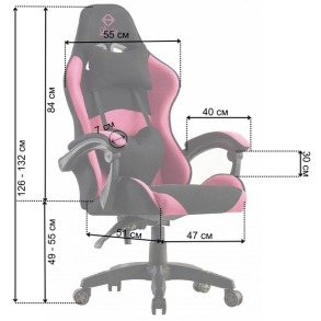Крісло геймерське Bonro Lady 806 чорно-рожеве. Фото 9