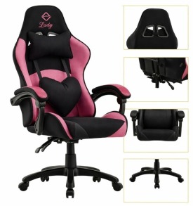 Крісло геймерське Bonro Lady 806 чорно-рожеве