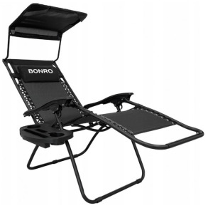 Шезлонги комплект 2шт Bonro SP-167A чорний з дашком