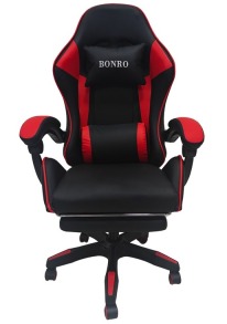 Крісло геймерське Bonro B-945 червоне з підставкою для ніг. Фото 5