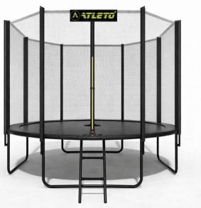 Батут з сіткою та драбинкою 374 см Atleto Black