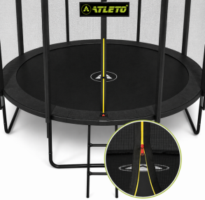 Батут з сіткою та драбинкою 374 см Atleto Black. Фото 7