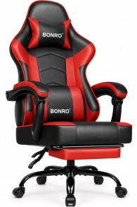 Геймерське крісло з підставкою для ніг Bonro B-203 червоне