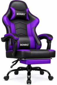 Геймерське крісло з підставкою для ніг Bonro B-203 фіолетове