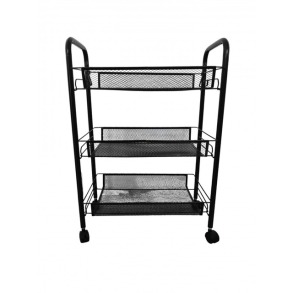 Стелаж етажерка з полицями на колесах Bonro B-073 чорний. Фото 2