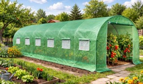 Теплиця садова парник для городу з вікнами та оцинковим каркасом Bonro UP-18м2. Фото 9