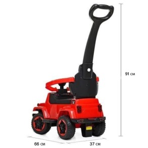 Каталка-толокар Spoko SP-219 2в1 з батьківською ручкою червоний. Фото 5