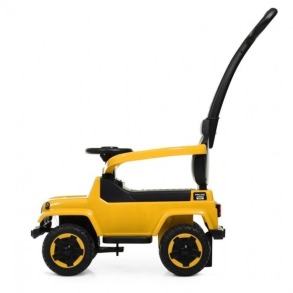 Каталка-толокар Spoko SP-219 2в1 з батьківською ручкою жовтий. Фото 3