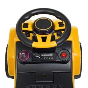 Каталка-толокар Spoko SP-219 2в1 з батьківською ручкою жовтий. Фото 4