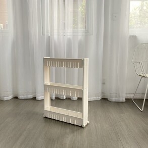 Полиця етажерка для ванної на колесах біла Bonro B03. Фото 7