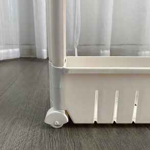 Полиця етажерка для ванної на колесах біла Bonro B03. Фото 5