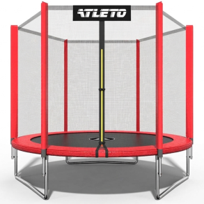 Батут дитячий з сіткою 183 см Atleto червоний