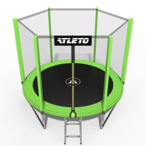 Батут дитячий з сіткою та драбинкою 312 см Atleto зелений. Фото 4