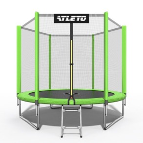 Батут дитячий з сіткою та драбинкою 312 см Atleto зелений
