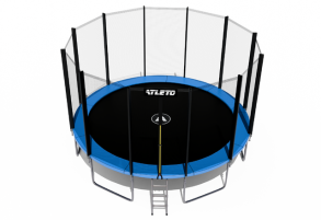 Батут дитячий з сіткою та драбинкою 490 см Atleto синій. Фото 2