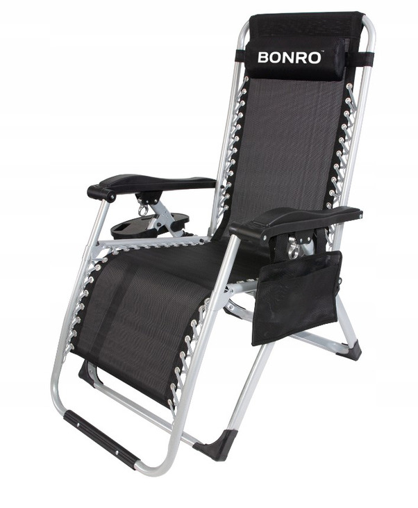 Шезлонги комплект 2шт Bonro BG-006 чорний + кишеня