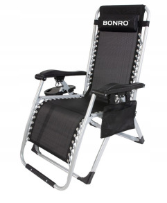 Шезлонги комплект 2шт Bonro BG-006 чорний + кишеня
