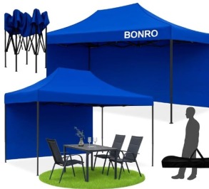 Намет павільйон розсувний з стінками 3 х 4,5 м Bonro B-9005 синій + сумка. Фото 3