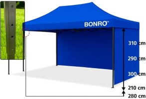 Намет павільйон розсувний з стінками 3 х 4,5 м Bonro B-9005 синій + сумка. Фото 7