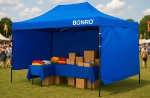 Намет павільйон розсувний з стінками 3 х 4,5 м Bonro B-9005 синій + сумка. Фото 10