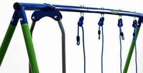 Дитячий ігровий комплекс 4 гойдалки та гірка Spoko SP-S04 синьо-зелена. Фото 5