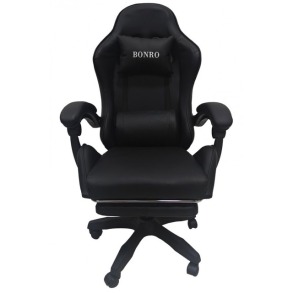 Крісло геймерське Bonro B-945 чорне з підставкою для ніг. Фото 11