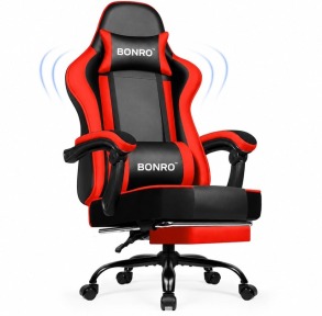 Крісло офісне з підставкою для ніг Bonro B-059 червоне