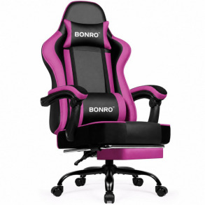 Крісло офісне з підставкою для ніг Bonro B-059 фіолетове. Фото 2