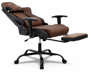 Геймерське крісло з підставкою для ніг Bonro 1002G коричневе. Фото 3