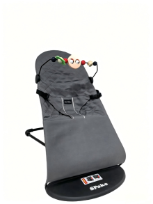 Дитячий шезлонг Spoko Baby крісло гойдалка сірий (SP-108)
